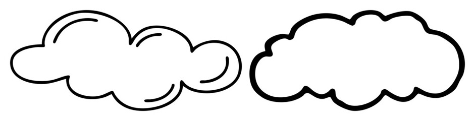 Wall Mural - Vector Two fluffy clouds a whimsical vector .