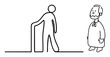 © Rysak - Vector Elderly people featuring a walking man and a standing woman.
