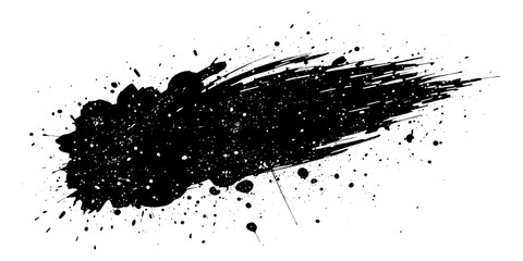 Poster - Vector modern black for brush stroke banner with ink splash