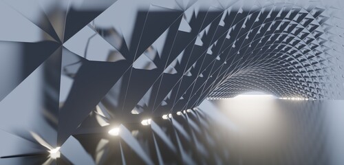 Poster - Abstract architecture background arched interior 3d render