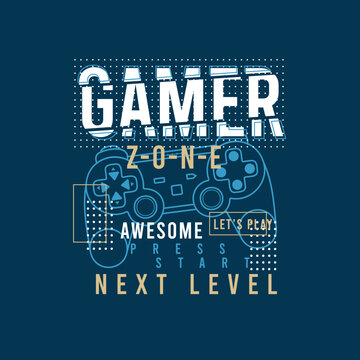 Gamer Zone Awesome Next Level Game Pad Vector graphic street wear design