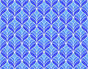 Wall Mural - abstract leaves art deco seamless patterns. vector geometric background. decorative illustration for