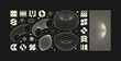 © max_776 - Vector graphic assets kit acid style, Postmodern abstract geometric shapes with wireframe elements of different forms, Y2K trendy design in brutalism aesthetic, template symbols set 16