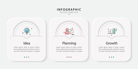 Poster - Timeline Creator infographic template. 3 Step timeline journey, calendar Flat simple infographics design template. presentation graph. Business concept with 3 options, vector illustration.