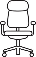 Fototapete - Office chair simple, clean outline icon in black vector illustration.