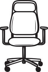 Fototapete - Office chair clean simple icon outline black vector illustration
