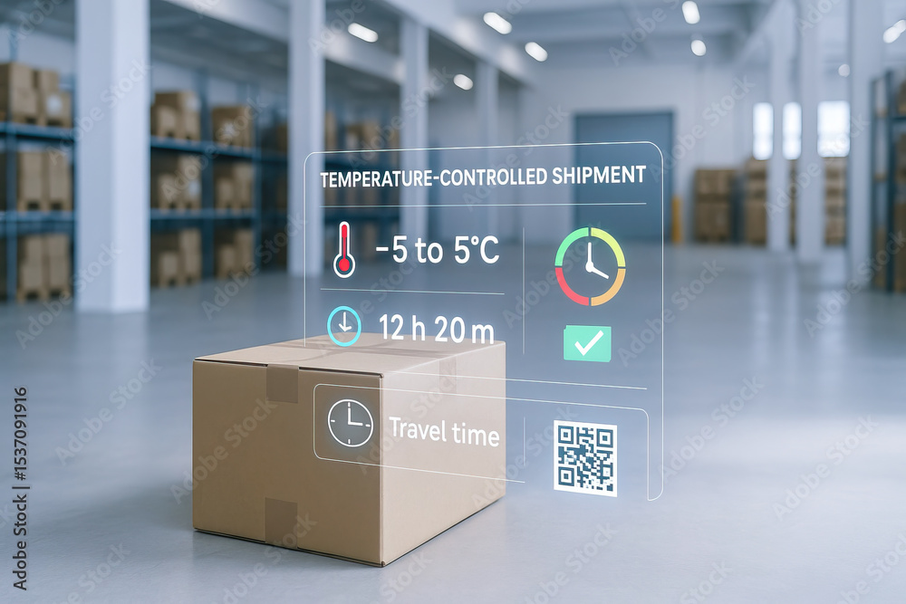 Temperature controlled shipment, cardboard box, warehouse logistics ...