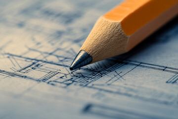 Poster - Blueprint architectural project, generative AI image