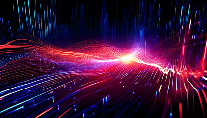 Fototapete - Waves of Light An Abstract Display of Energy and Dynamic Forms and Visuals