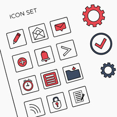Flat design icon set for web and app development