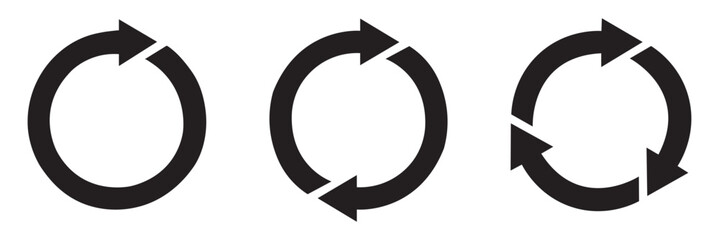 Fototapete - circle arrow icon set. circular arrow icon, refresh, reload, rotation arrow icon symbol sign. black 