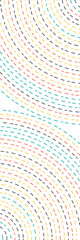 Aufkleber - White abstract background with colorful circle dotted lines radial. technology hi-tech futuristic template. Vector illustration.