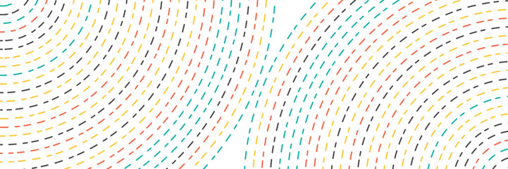 Aufkleber - White abstract background with colorful circle dotted lines radial. technology hi-tech futuristic template. Vector illustration.