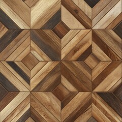 Poster - Geometric wooden floor tile pattern a modern decorative surface background suitable for interior design projects and decorative purposes