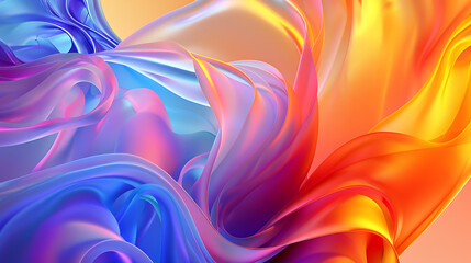 Leinwandbilder - Abstract flowing shapes create a vibrant and colorful background with smooth gradients and dynamic lines