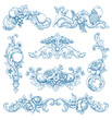 © bow - Luxury decorative vector elements set, rococo and baroque style, vintage luxury royal vignette