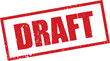 © EnigmaEasel - Red Draft Rubber Stamp in Grunge Vector in Sharp Border, Transparent Background, Svg, Png
