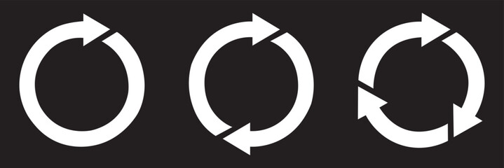 Fototapete - refresh icon vector. white recycle vector icon symbol. repeat and reload icons set and arrow rotatio