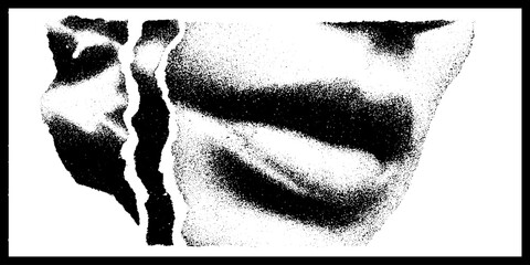 Poster - Black and white abstract almond biscotti design in high contrast art style