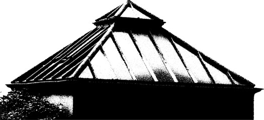 Leinwandbilder - Avant garde roof lantern in high contrast black and white for architectural design
