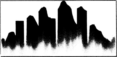 Poster - High contrast black and white bar chart and line graph for data analysis design