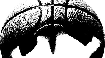 Poster - High contrast black and white basketball with distinctive pebble texture