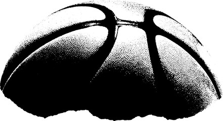 Poster - High contrast black and white basketball with pebble texture for sports design