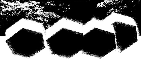 Aufkleber - Geometric hexagon pattern in high contrast black and white abstract design