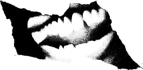 Poster - High contrast torn poster edges on black background design