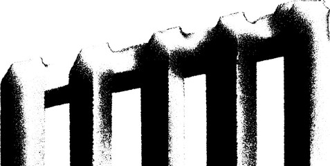 Poster - High contrast black and white picket fence abstract design