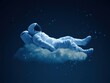 © Gpeg26 - Surreal digital artwork of an astronaut peacefully floating on a cloud in a starry night sky.