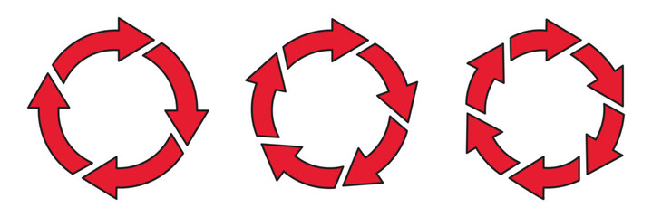 Poster - Circle arrow vector icon set. Rotation, recycle and  icon symbols. Circle arrow icon set. Symbol of reload, refresh, loading, recycle and repeat.