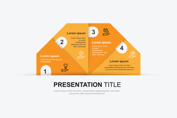 Aufkleber - 4 step infographic template vector element. Business information banner concept with 4 option paper style.