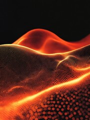 Poster - a red and orange line of dots that looks like a wave