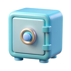 Poster - Cartoon safe box 3d render isolated on transparent background