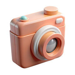 Poster - Cartoon camera icon 3d render isolated on transparent background