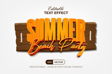 Poster - Summer Beach Party Text Effect 3D Style.
