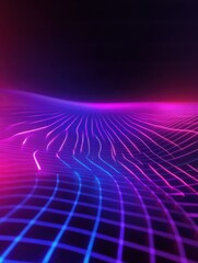 Poster - A minimalist, digital-inspired background with neon gridlines and smooth gradients, perfect for tech and AI-related designs.