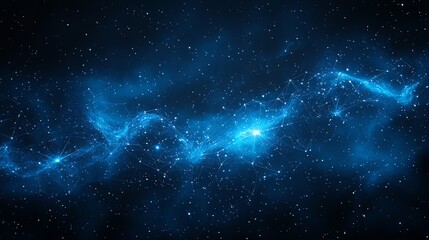 Cosmic Network: A Blue Nebula with Interconnected Nodes