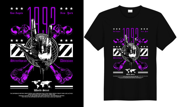 Edgy T-shirt Design: Graphic illustration showcasing a bold graphic element, perfect for modern fashion