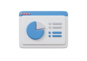 Poster - Blue and White Pie Chart on Website Interface Displaying Financial Data Illustration