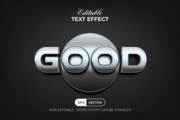 Fototapete - Good Text Effect 3D Silver Textured Style.