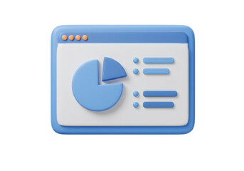 Leinwandbilder - Blue Pie Chart on Screen Interface for Data Visualization and Business Report