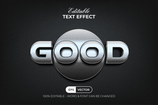 Good Text Effect 3D Silver Textured Style.