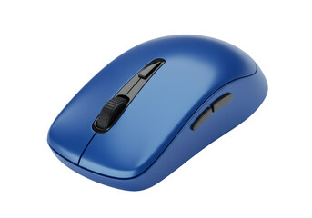 Poster - Isolated Wireless Computer Mouse in Blue on Transparent Background for Design