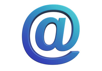 Leinwandbilder - Isolated Blue At Sign Symbol on Black Background for Email Communication