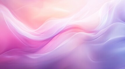 Fototapete - Abstract soft waves in pastel colors of pink, purple, and white. The image conveys a sense of calm and tranquility with smooth flowing patterns.