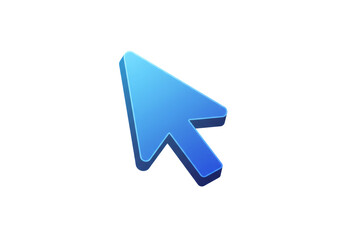 Leinwandbilder - Floating Blue Arrow Cursor Pointing Right on a Transparent Background Digital Interface