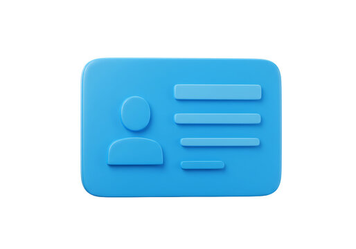 Isolated Blue Identity Card Badge on Black Background Rendered Illustration