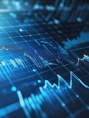 Poster - Blue tone financial data charts for business analysis and reporting